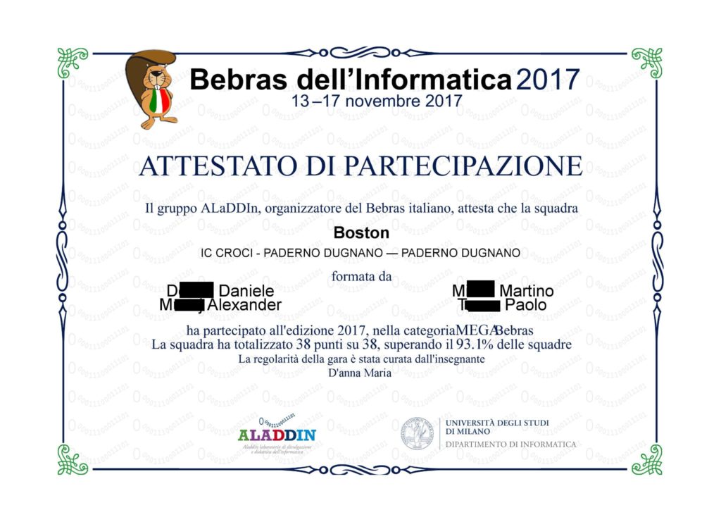 attestato boston